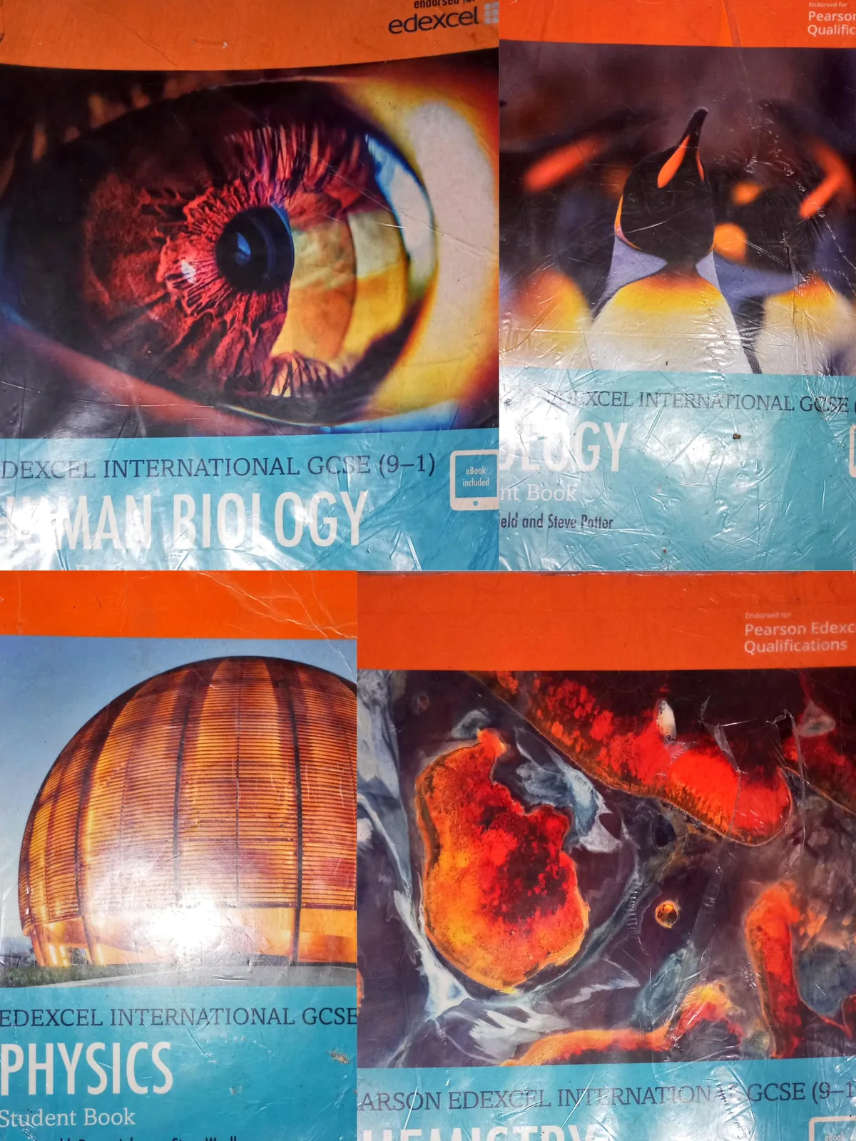 Edexcel IGCSE (9–1) Textbooks: Edexcel International GCSE (9-1) Biology Student Book Edexcel International GCSE (9-1) Chemistry Student Book Edexcel International GCSE (9-1) Physics Student Book Edexcel International GCSE (9-1) Human Biology Student Book