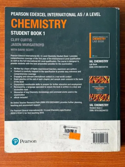 Pearson Edexcel International AS/A Level: Chemistry Student Book 1