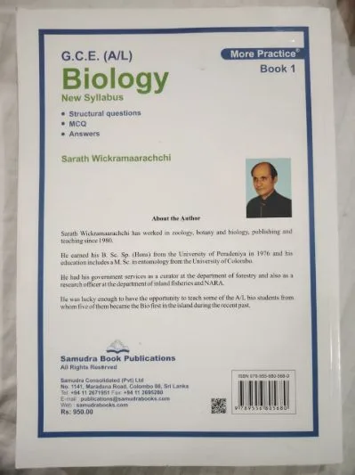 G.C.E. A/L biology new syllabus: structural questions , mcq, answers