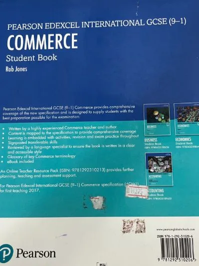 Pearson Edexcel International GCSE (9-1) Commerce Student Book