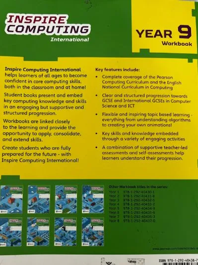 inspire computing international workbook year 9